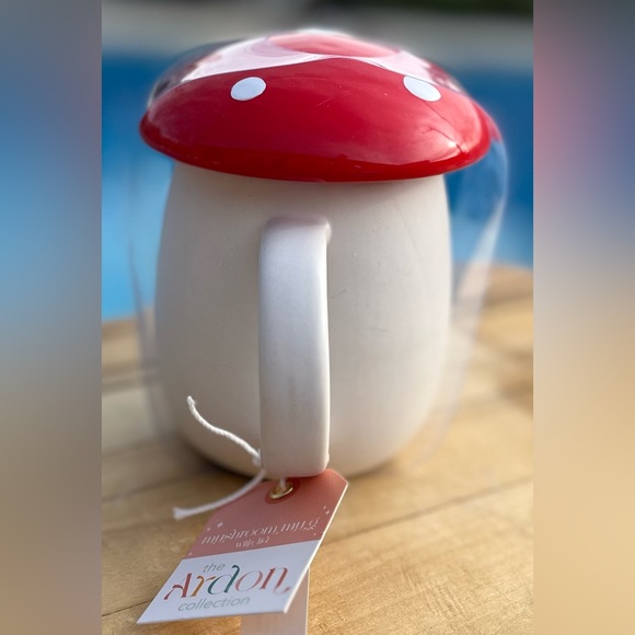 The Ardon Collection Mushroom Mug With Lid New With Tags 5.5” Tall 3.5” Wide - Picture 2 of 6
